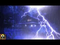 Thunderstorm Sounds with Pouring Rain and Intense Thunder to Sleep in a Rainforest House at Night