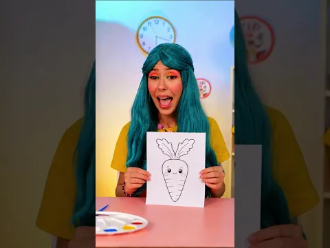 Let's color the carrot! Mix the colors to get the needed paint #forkids