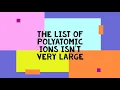 Polyatomic Ions Song