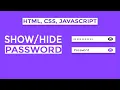 Show and Hide Password Using Javascript HTML CSS JavaScript Tutorials
