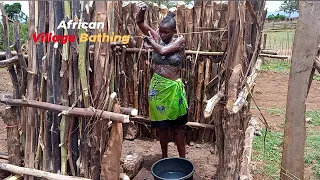 african village life typical african village bathing