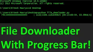 Downloading Files in Python - p 2 Making a Progress Bar