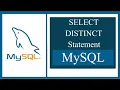 SELECT DISTINCT Statement in MySQL How to Select distinct records from columns