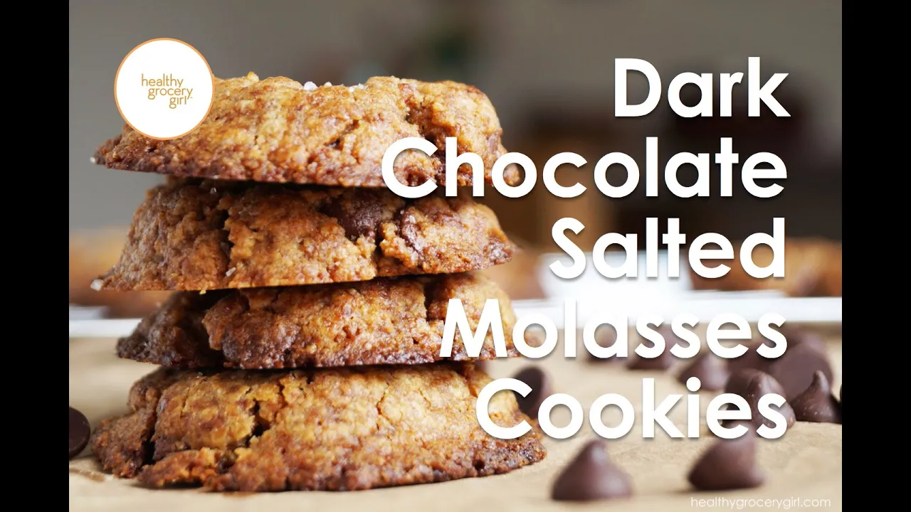 Dark Chocolate Salted Molasses Cookies   How To: Easy Holiday Recipes   Healthy Grocery Girl