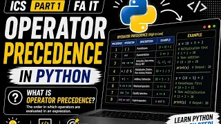 Operator Precedence in Python ICS Part 1 FA IT
