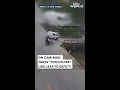 Lagu On Camera, Narrow Escape For Pillion As Bike Crashes Into Stream