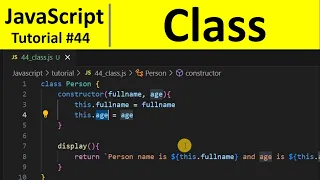 JavaScript Tutorial 44 - Class in JavaScript Programming For Beginners