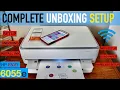 HP Envy 6055e Setup Unboxing Install Ink Load Paper Complete Wireless Setup Review