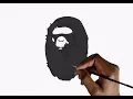 HOW TO DRAW THE BAPE LOGO BAPE HEAD