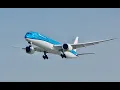 KLM Flight Boeing 787 from Amsterdam Schiphol arrives at Los Angeles Intl airport