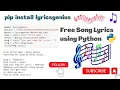 Free Song using Python