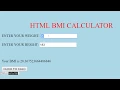 HTML - BMI CALCULATOR