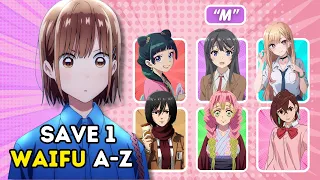Save 1 ANIME WAIFUS For Each LETTER A Z Quiz Challenge 