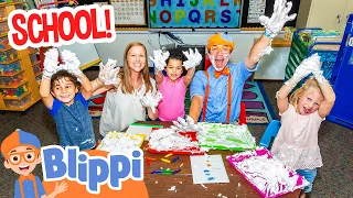 blippi visits a real teachers classroom educational videos for kids and families