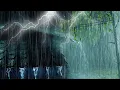 Download Lagu ⚡ Powerful Thunderstorm at Night | Terrible Rainstorm \u0026 Very Intense Thunder Sounds on Tin Tent Roof