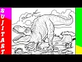 T-Rex Dinosaur Coloring Page for Kids