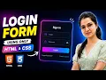 Modern Glass Login Form in HTML CSS Complete Tutorial