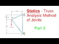 How to Find Truss Forces Using the Method of Joints - Statics Trusses Method of Joints Problem 3