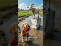 The poor puppy rescue goat from fridge #puppy #rescue #goat #fridge #animals #funny