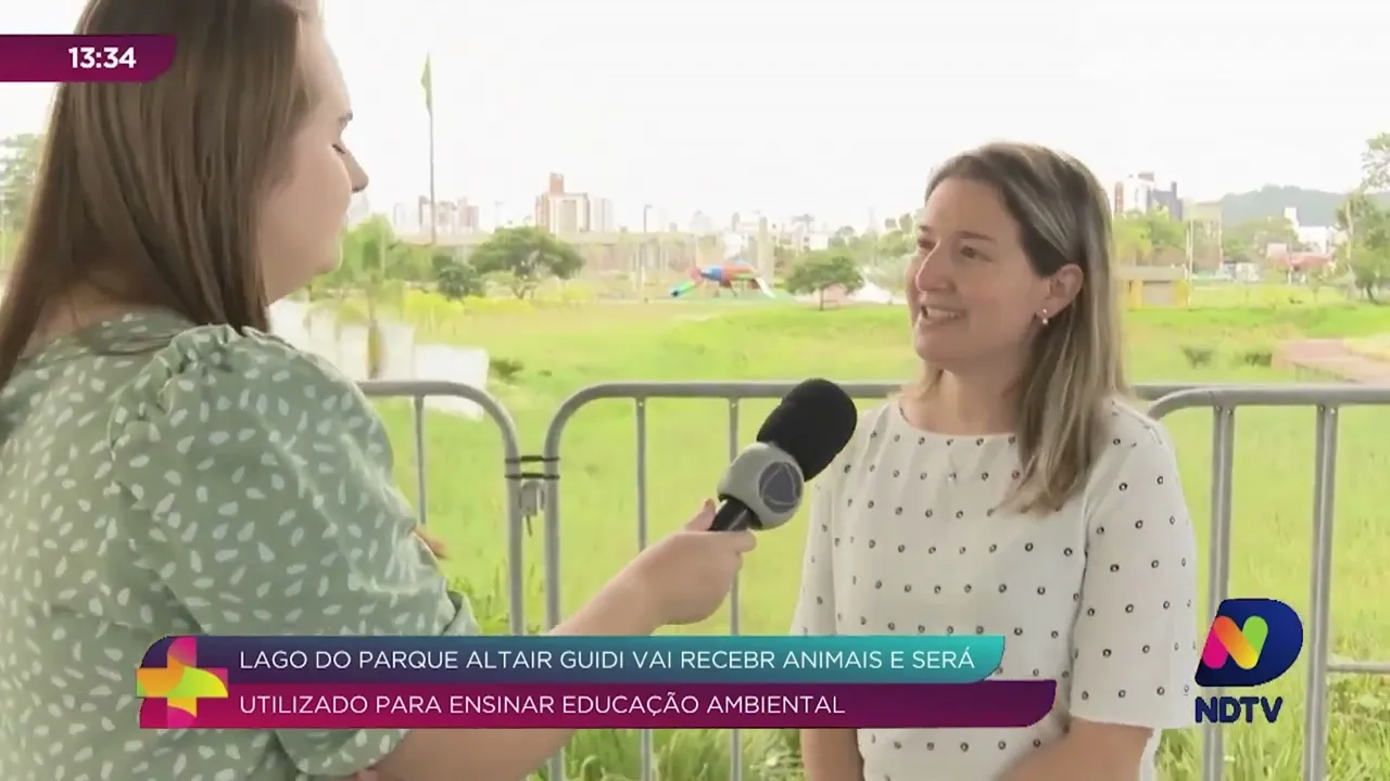 Lago do Parque Altair Guidi irá receber animais e será utilizado para educação ambiental em Criciúma