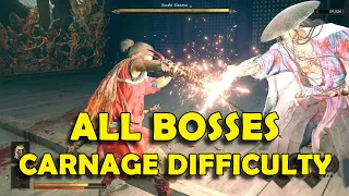 Onimusha Way of the Sword - All Boss Fights (Carnage Difficulty)