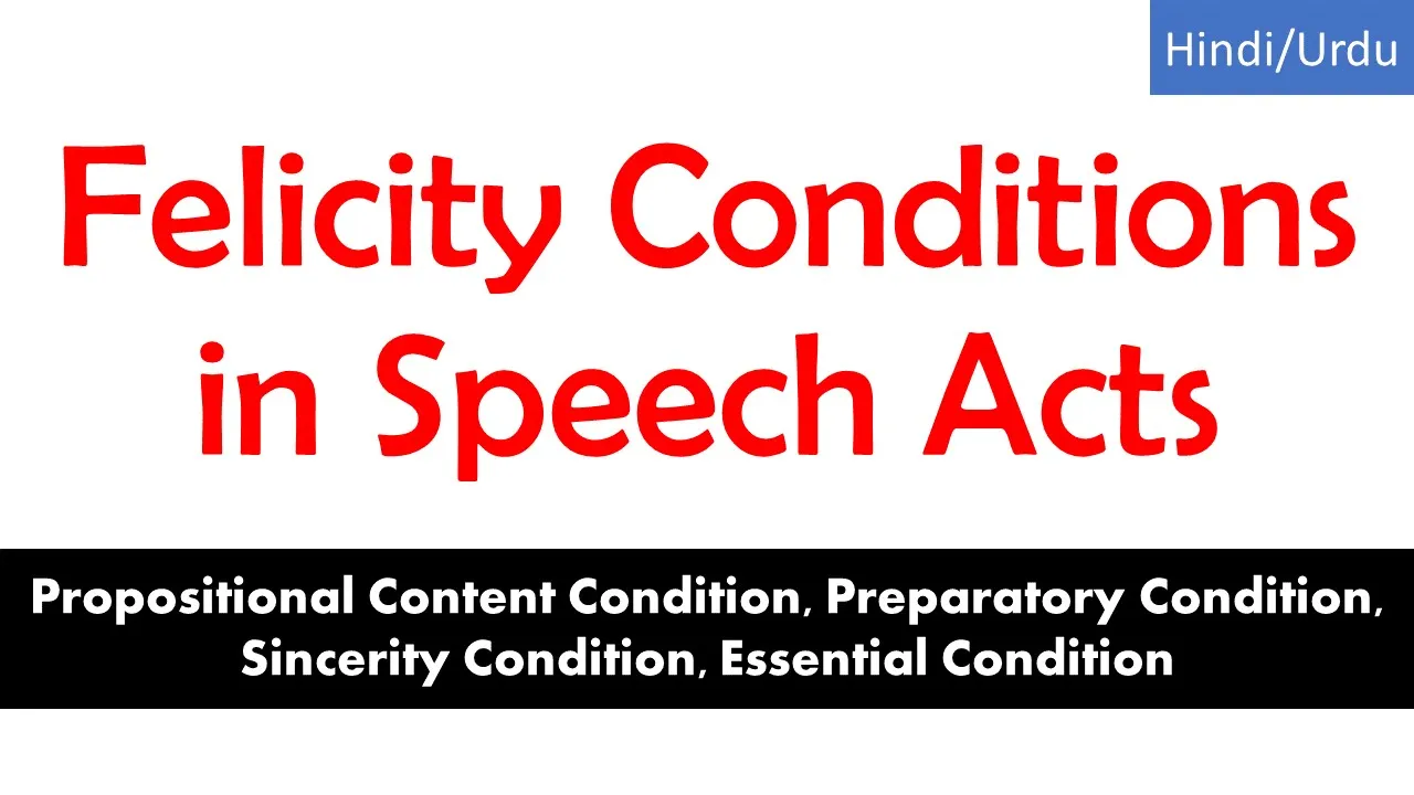 Felicity Conditions in Speech Acts - Types of Felicity Conditions - Pragmatics - Speech Acts