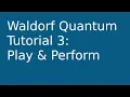 tutorial Waldorf Quantum 3 Play and Perform