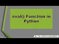 Use of eval Function in Python Class 11 12 COMPUTER SCIENCE CBSE
