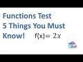 Functions Test Algebra - The Top 5 Things You MUST Know