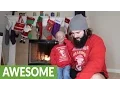 Adalia Rose s Christmas beard tutorial with her dad