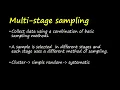 Multistage sampling