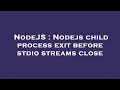 NodeJS Nodejs child process exit before stdio streams close