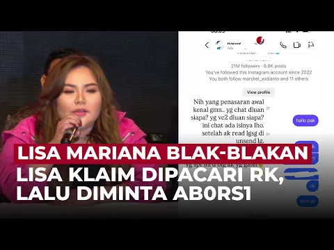Skandal Perselingkuhan RK, Lisa: RK Tak Pakai Pengaman, Saya Hamil di Usia 21 Tahun