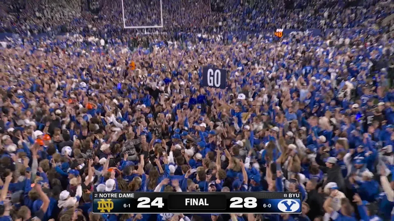 WHAT A SCENE 🤯 BYU fans storm the field after taking down No. 2 Notre Dame 🔥 | ESPN College Football