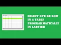 Select Entire Row in a Table Programmatically in LabVIEW