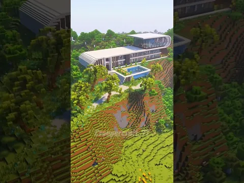 Minecraft: Modern Luxury Cliff Mansion! | Timelapse | #minecraft #minecraftbuilding #shorts