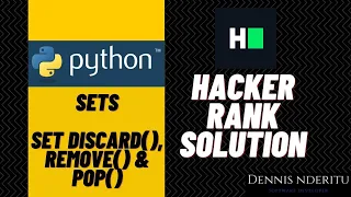 Python Sets - Set discard remove and pop