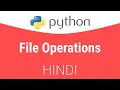 1 9 Reading and Writing in a file using Python Hindi Tutorial