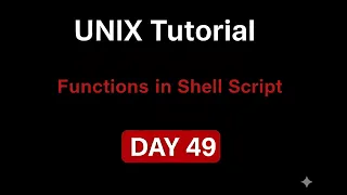UNIX Tutorial - Functions in Shell Script Day 49