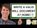 How to Write a Valid Will at HOME - Full Guide