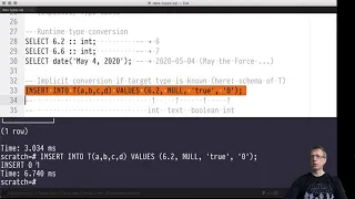 Advanced SQL Chapter PostgreSQL built-in data types CAST casting text literals