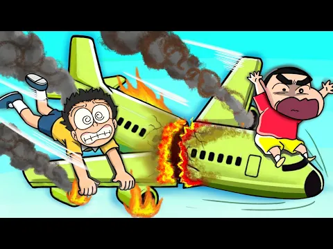 Video Thumbnail: Shinchan And Nobita Survived Plane Crash! 😰