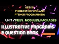 GE3151 PSPP Unit V Files Modules Packages Illustrative Programs Question Bank