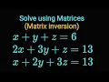 Matrices Solving Linear Systems by Inverse Method