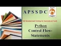 Python Control Flow Statements APSSDC ManaTv Live