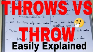 Throw vs Throws Difference between throw and throws in java Throw and throws difference