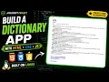 Build a Dictionary Web App with HTML CSS JavaScript DictioCard Project
