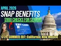 NEW SNAP UPDATE APRIL 2026 900 CHECKS FOR SENIORS 120 Summer EBT California New Mexico