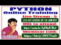 PYTHON Online Training Live Stream - 5 By Mr DURGA Sir