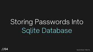 Store Data In Sqlite Database Password Manager Using Python Episode 4
